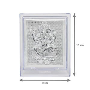 Ganesha 999 Pure Silver Foil Frame Decorative Puja Gift – Navgraha.in