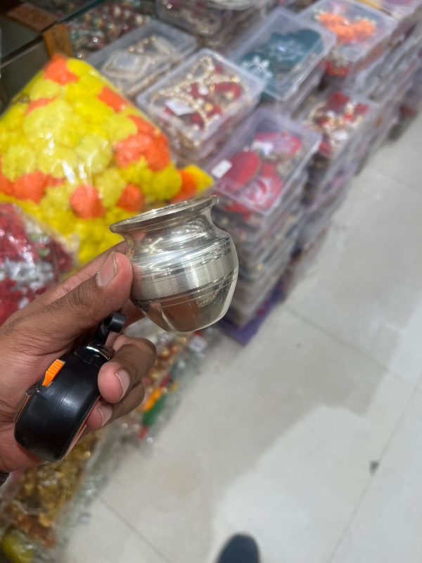 Silver Plated Premium Small Size Kalash Gindi 2.5 x 2.5 Inches – Navgraha.in