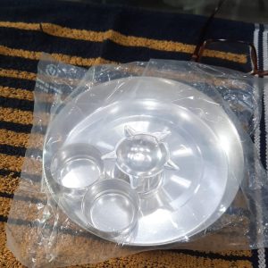 Metal Silver Plated Handmade Pooja Plate Thali 5 Inch – Navgraha.in