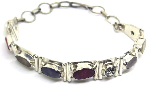 Navgraha (Navagraha) Stones Silver Bracelet with Natural Stones – Navgraha.in