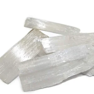 Premium Selenite Rough Stone 100 Gram – Natural Energy Cleansing & Décor Crystal – Navgraha.in