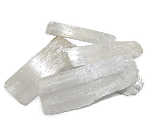 Premium Selenite Rough Stone 100 Gram – Natural Energy Cleansing & Décor Crystal – Navgraha.in