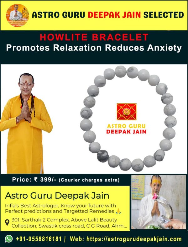 Calming Tranquility Howlite Bracelet – Stress Relief & Emotional Balance Jewelry – Navgraha.in - Image 2