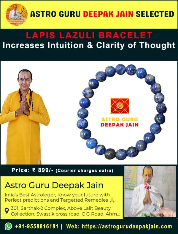 Royal Wisdom: Lapis Lazuli Bracelet – Inner Truth & Spiritual Awakening – Navgraha.in - Image 2