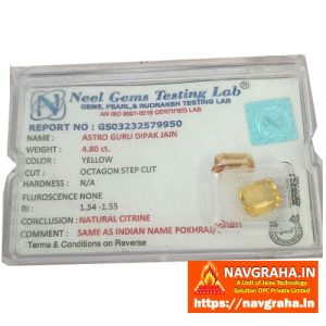 Natural Citrine 4.80 Carat – Wealth, Positivity & Energy Balance – Navgraha.in