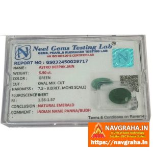 Natural Emerald 5.90 Carat Oval Shape – Elegance, Prosperity & Focus – Navgraha.in