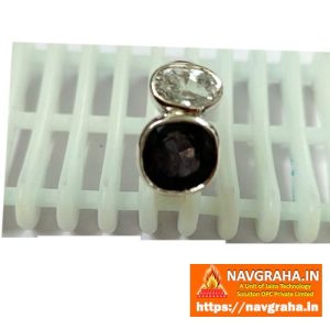 Zircon & Neeli Pure Silver Ring – 3.75 Ct Zircon + 4 Ct Neeli – Elegance, Wisdom & Spiritual Balance – Navgraha.in
