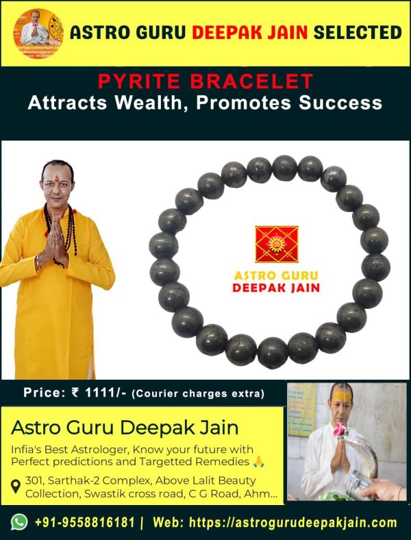 Golden Confidence Pyrite Bracelet – Success & Positive Energy Jewelry – Navgraha.in - Image 2