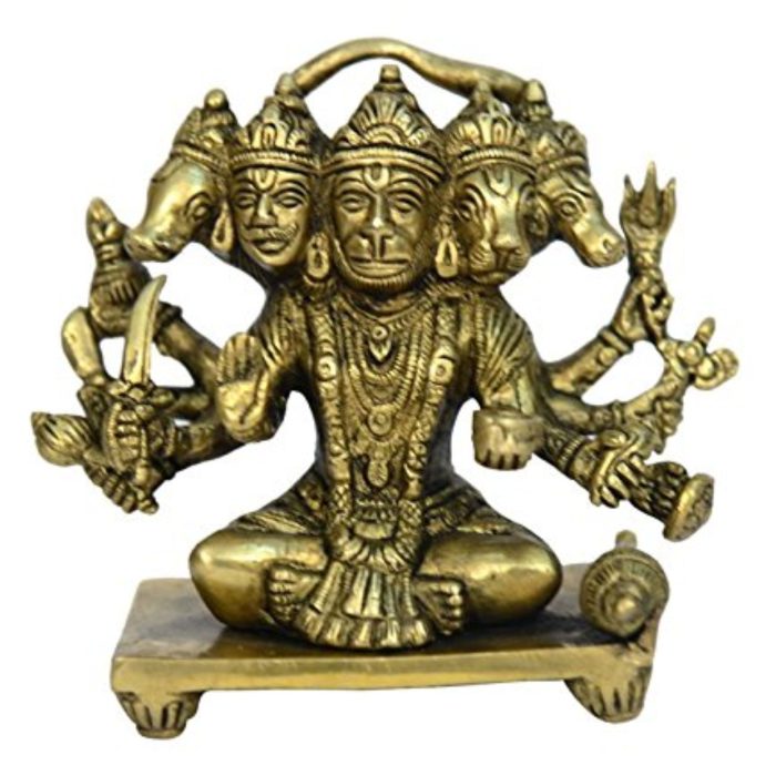 Panchmukhi Hanuman Hanging Religious Brass  Idol | Deity Idol Exclusive Collection - Image 1