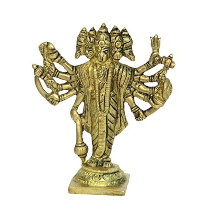 Panchmukhi Hanuman Idol Brass Collectible  Idol | Deity Idol Exclusive Collection - Image 1