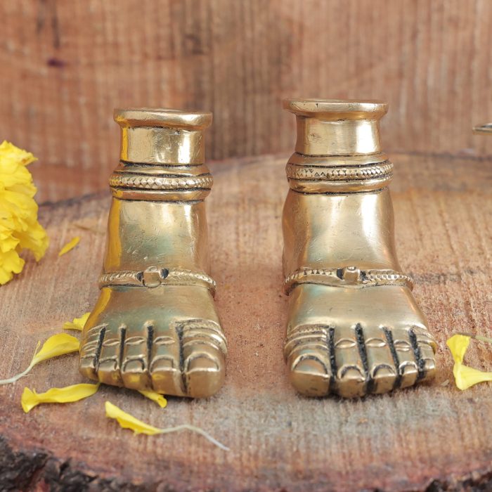 Brass Vishnu Charan – Divine Energy for Your Home Idol | Deity Idol Exclusive Collection - Image 1