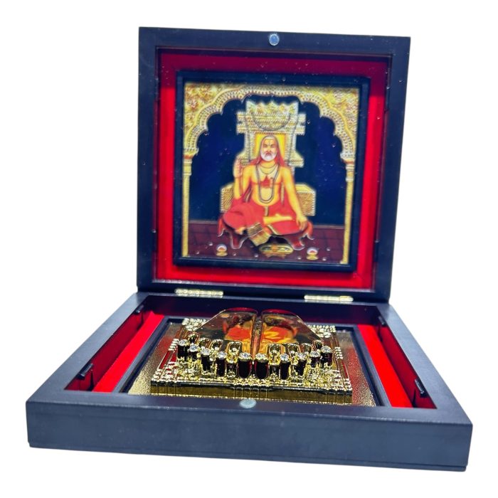 Sacred Charan Padhukas of Guru Raghavendra Swami in 4 x 4 inch - Image 1