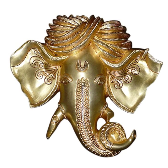 Ganesha Face wall hanging Brass Collectible  Idol | Deity Idol Exclusive Collection - Image 1
