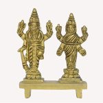 Vishnu laxmi Idol Brass Collectible | Handcrafted Deity Statue for Home Temple & Divine Blessings