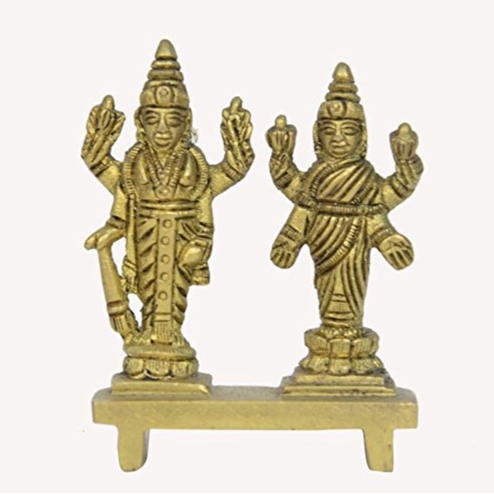 Vishnu laxmi Idol Brass Collectible  Idol | Deity Idol Exclusive Collection - Image 1