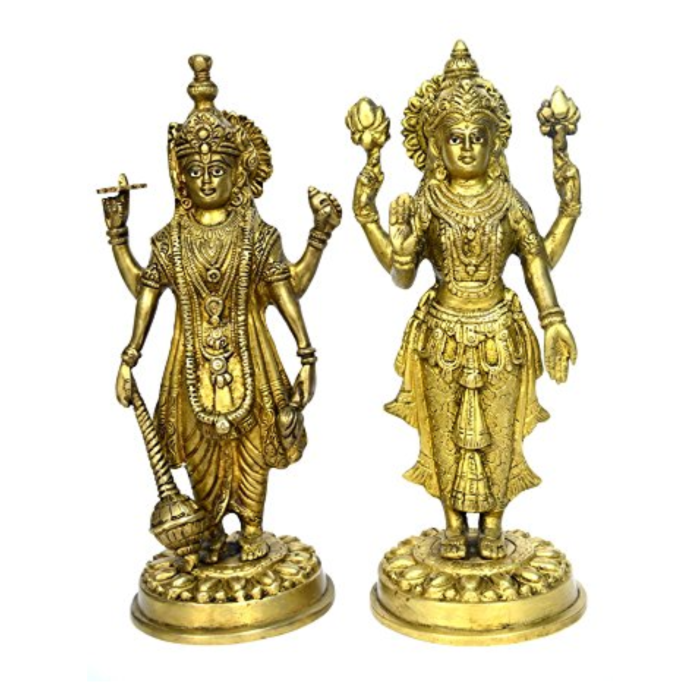 vishnu laxmi standin pair Idol | Deity Idol Exclusive Collection - Image 1