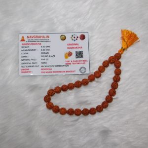 5 Mukhi Rudraksh Mala 27 Beads Indonesia Navgraha Certified - Navgraha