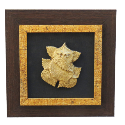 Leave Ganesha Wall Hanging Frame Brass & Wooden  Idol | Deity Idol Exclusive Collection