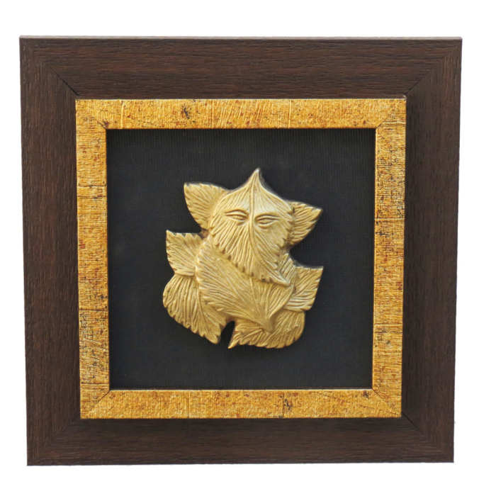 Leave Ganesha Wall Hanging Frame Brass & Wooden  Idol | Deity Idol Exclusive Collection - Image 1
