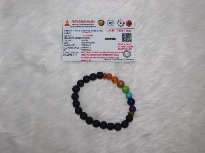 Seven Chakra Bracelet 8 MM Navgraha Certified - Navgraha - Image 5