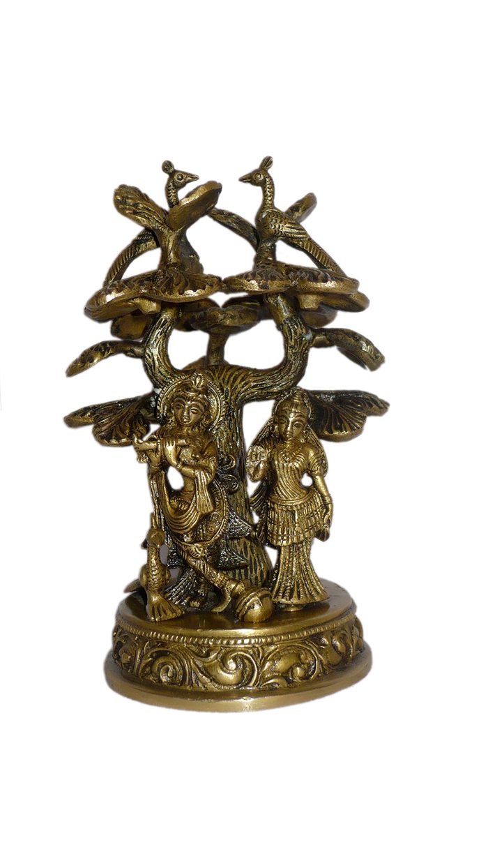 Radha Krishna With Tree Brass  Idol | Deity Idol Exclusive Collection - Image 1