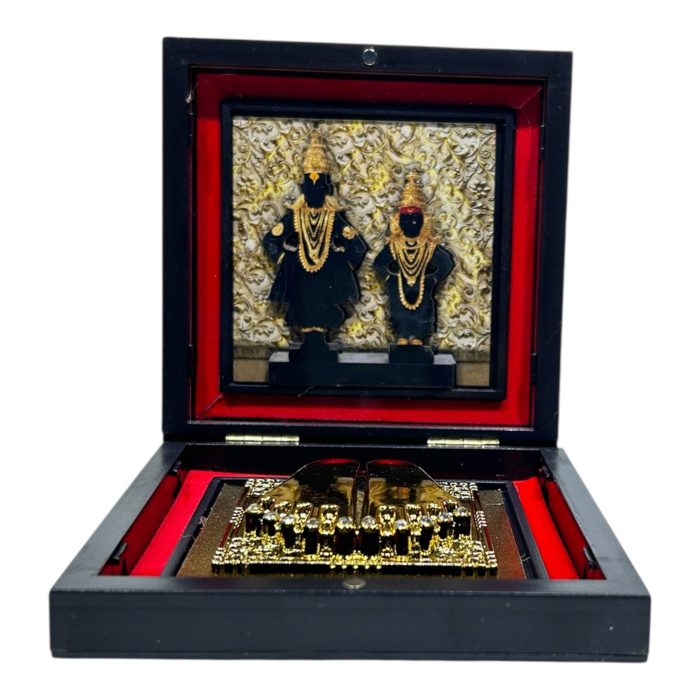 Pandurangan Rukmayee Gold-Plated Padam Box 4 x 4 inch - Image 1