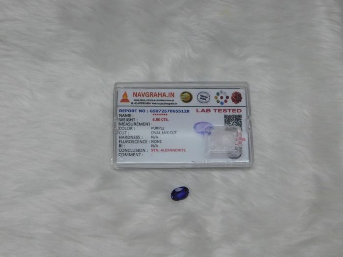 Alexandrite Synthetic 6.80 Ct Navgraha Certified - Navgraha - Image 3