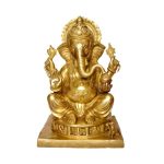 Ganesh (Astha Vinayak) Pure Yellow Brass Beautiful Carving Religious Statue of in Fine Collectible | Authentic Hindu Deity Statue for Sacred Worship