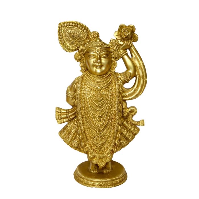 Shreenathji God (Avatar of Shri Krishna) Brass Idol | Deity Idol Exclusive Collection - Image 1