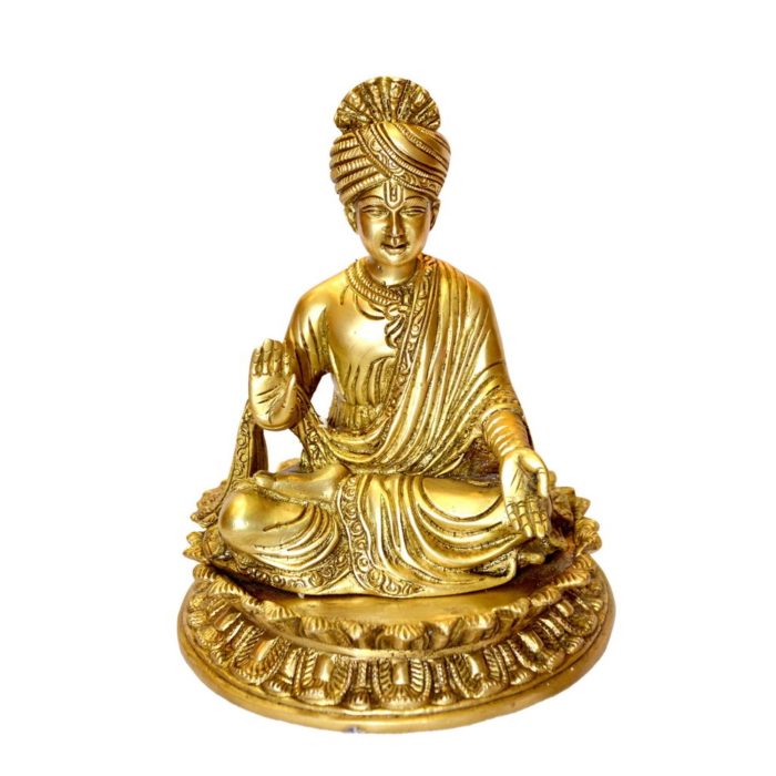 Sahajanand Swami Swaminarayan Brass Idol with  Idol | Deity Idol Exclusive Collection - Image 1