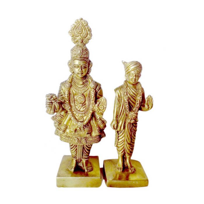 Brass Swami Narayan (Shri Shajanand Swami & Pujya Akshar Murti) (BAPS)  Idol | Deity Idol Exclusive Collection - Image 1