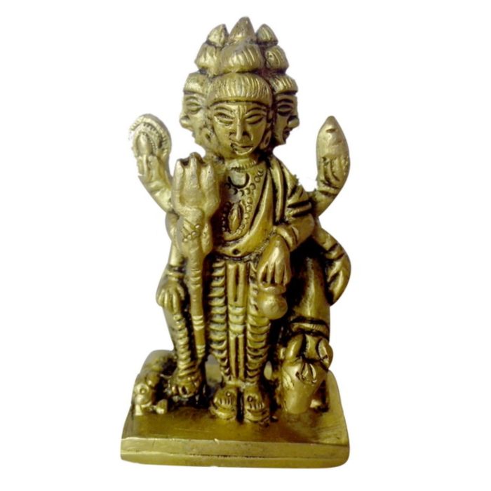 Brass Small idol of god Dattatray collectible  Idol | Deity Idol Exclusive Collection - Image 1