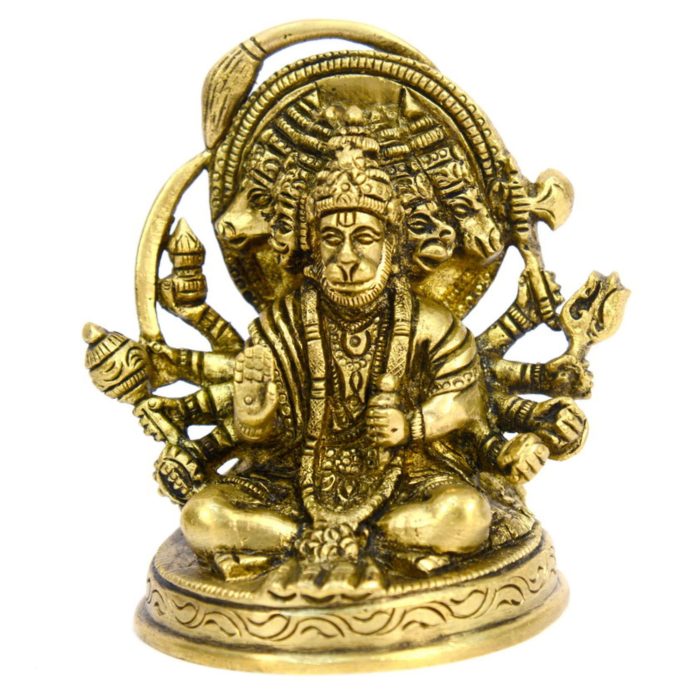 Panchmukhi Hanuman God Brass Idol | Deity Idol Exclusive Collection - Image 1
