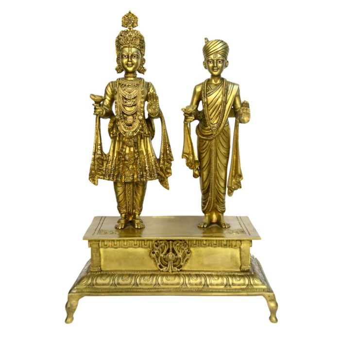Swami Narayana Pair Brass Idol | Deity Idol Exclusive Collection - Image 1
