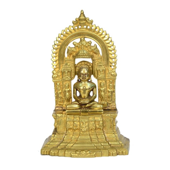Jain God Mahaveer Swami Brass Collectible  Idol | Deity Idol Exclusive Collection - Image 1