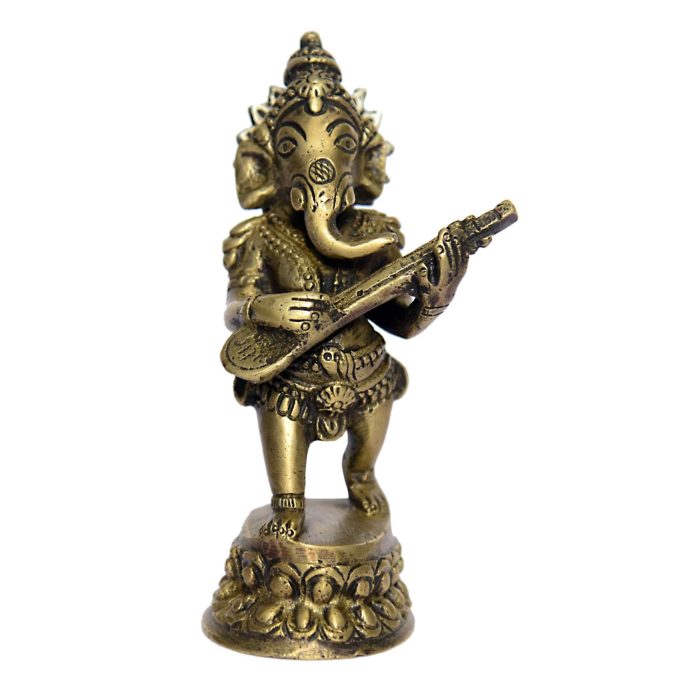 Ganesha Ring Sitar God For Brass Idol | Deity Idol Exclusive Collection - Image 1