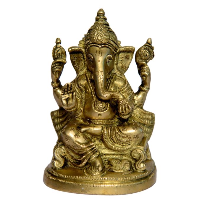 Lord Ganesha Idol Brass Medium Size Idol | Deity Idol Exclusive Collection - Image 1