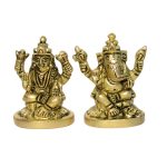 Set Of Ganesh And Laxmi Base Brass | Sacred Ganesha Idol for Success & Obstacle Removal