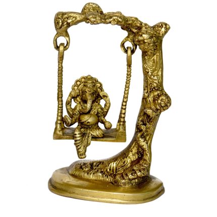 Ganesh On Swing With Jhula Brass Idol | Deity Idol Exclusive Collection