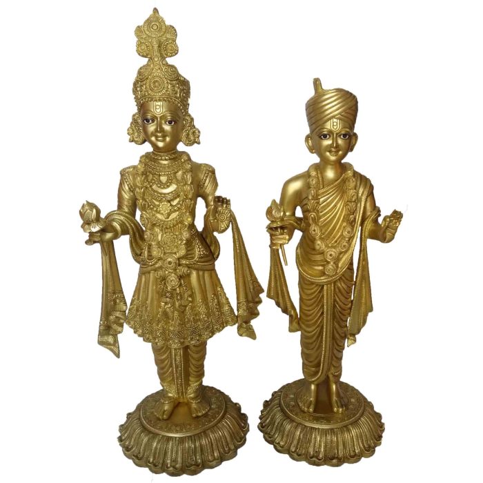 God Statue Of Swaminarayan Pair Brass  Idol | Deity Idol Exclusive Collection - Image 1