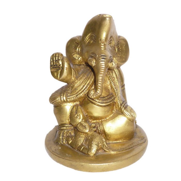 Rat Ganesha Small Brass Idol | Deity Idol Exclusive Collection - Image 1