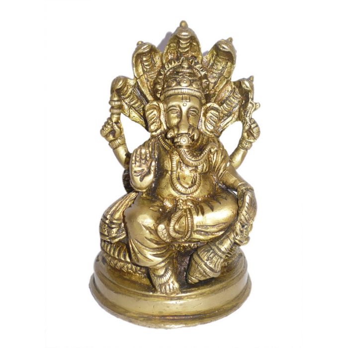 Ganesha With Sheshnag Brass Idol | Deity Idol Exclusive Collection - Image 1