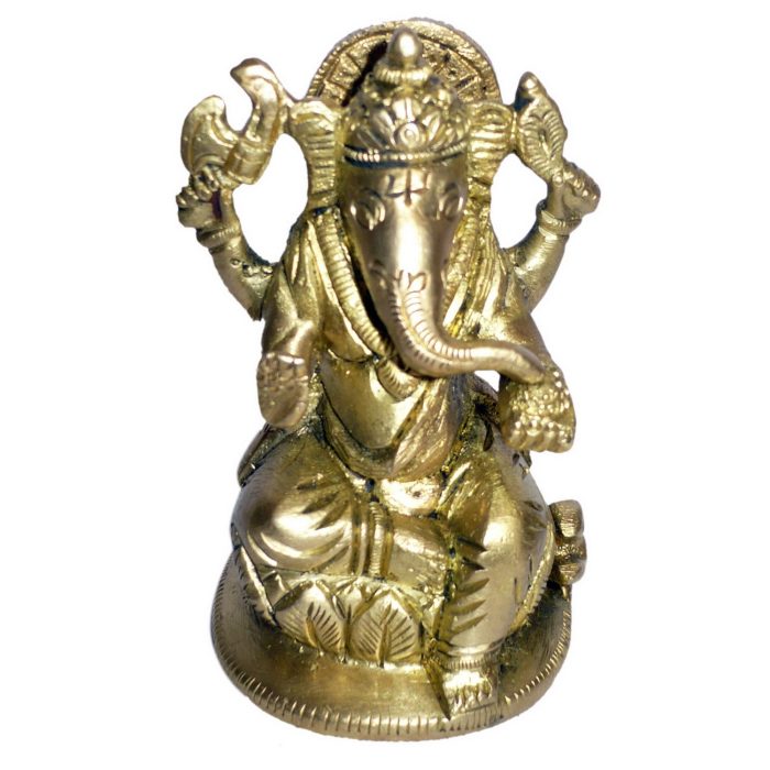 Ganesha Sitting Statue Brass Idol | Deity Idol Exclusive Collection - Image 1