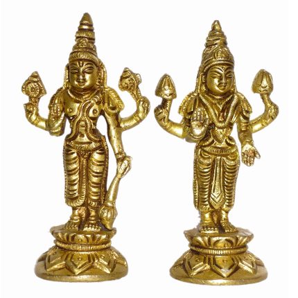 Statue Of Stand Laxmi Vishnu Brass Idol | Deity Idol Exclusive Collection