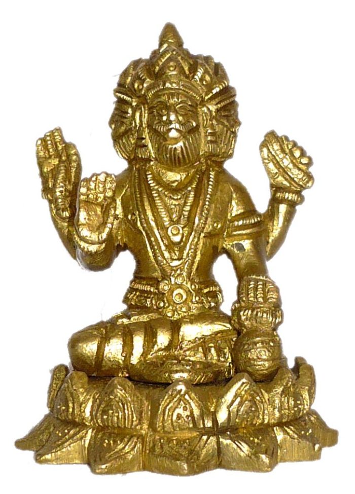 Brahma Idol Medium Brass Idol | Deity Idol Exclusive Collection - Image 1
