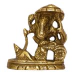 Ganesha With Rat Chariot Brass | Divine Ganesha Idol for Obstacle Removal & Success