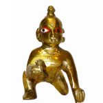Krishna Lalla Medium Brass | Lord Krishna Idol Divine Love Symbolism & Spiritual Joy