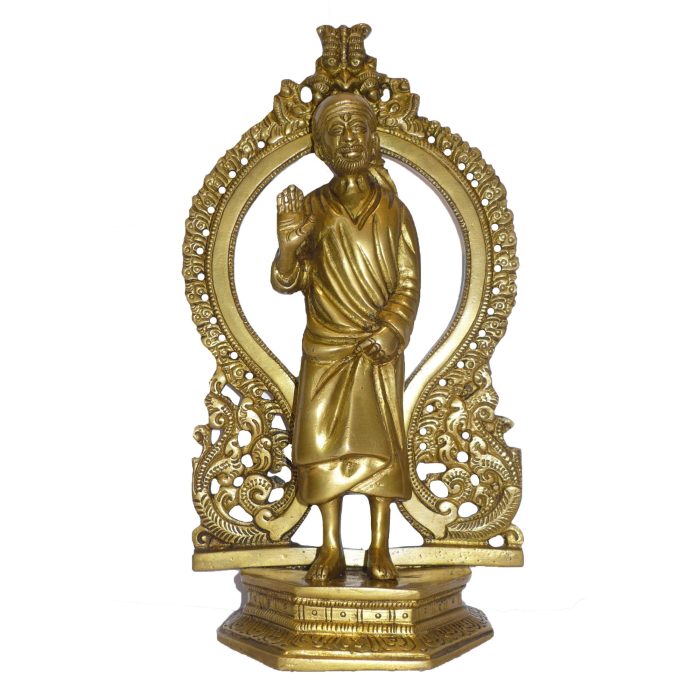 Saibaba On Kaman Bajath Brass Idol | Deity Idol Exclusive Collection - Image 1