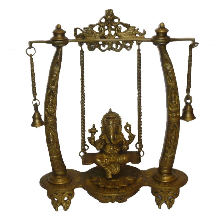 Ganesha On Swing (Jhoola) Brass  Idol | Deity Idol Exclusive Collection - Image 1