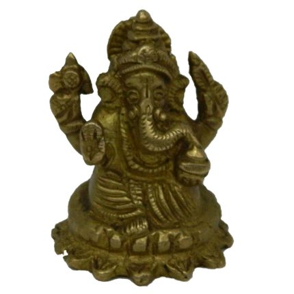Ganesha Sitting On Kamal Medium Brass Idol | Deity Idol Exclusive Collection